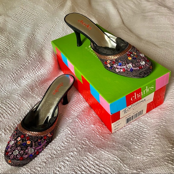 Charles by Charles David Beaded Silk Heels Size 8 - Picture 3 of 4